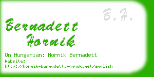 bernadett hornik business card